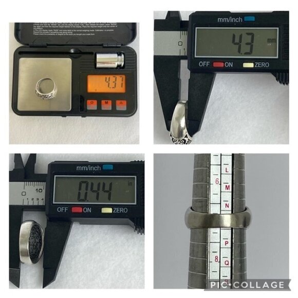 Sterling Silver 925 11mm Scrollwork Pierced Metal Work Wide Band Ring Sz 7 4g - Picture 10 of 16